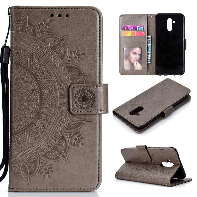 For Huawei Mate 20 Lite Totem Flower Embossed Horizontal Flip TPU + PU Leather Case with Holder & Card Slots & Wallet