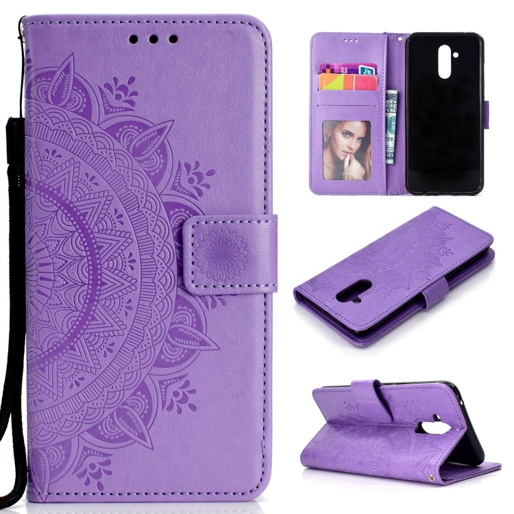 For Huawei Mate 20 Lite Totem Flower Embossed Horizontal Flip TPU + PU Leather Case with Holder & Card Slots & Wallet