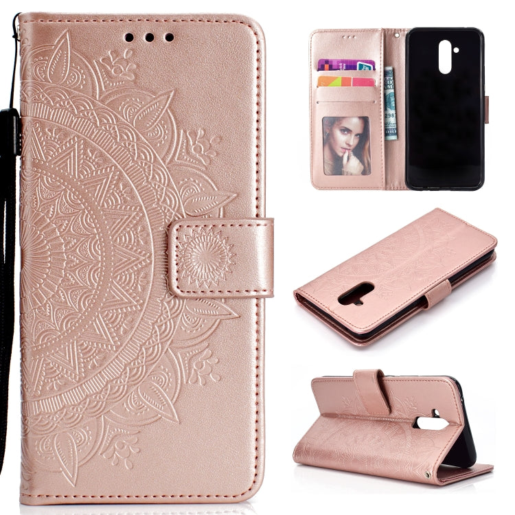 For Huawei Mate 20 Lite Totem Flower Embossed Horizontal Flip TPU + PU Leather Case with Holder & Card Slots & Wallet