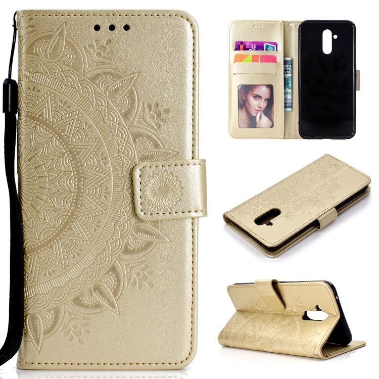 For Huawei Mate 20 Lite Totem Flower Embossed Horizontal Flip TPU + PU Leather Case with Holder & Card Slots & Wallet