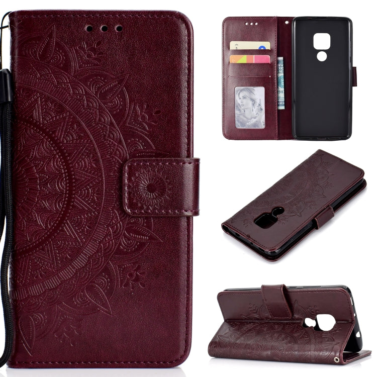 For Huawei Mate 20 Totem Flower Embossed Horizontal Flip TPU + PU Leather Case with Holder & Card Slots & Wallet
