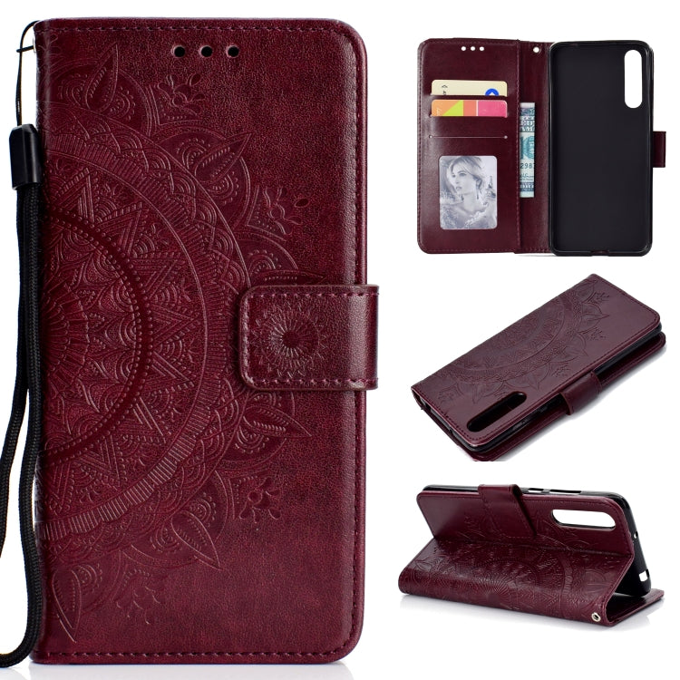 For Huawei P20 Pro Totem Flower Embossed Horizontal Flip TPU + PU Leather Case with Holder & Card Slots & Wallet