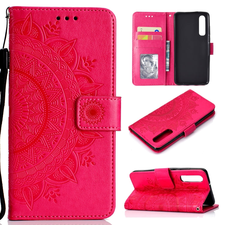For Huawei P30 Totem Flower Embossed Horizontal Flip TPU + PU Leather Case with Holder & Card Slots & Wallet