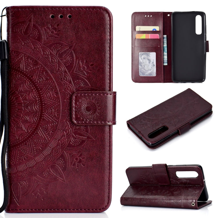 For Huawei P30 Totem Flower Embossed Horizontal Flip TPU + PU Leather Case with Holder & Card Slots & Wallet