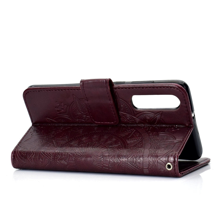 For Huawei P30 Totem Flower Embossed Horizontal Flip TPU + PU Leather Case with Holder & Card Slots & Wallet