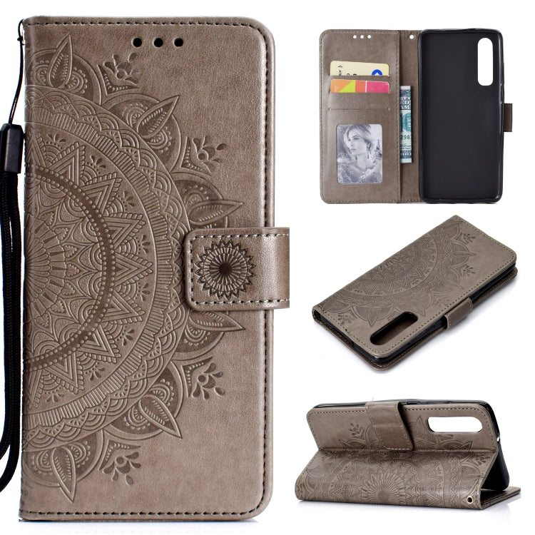 For Huawei P30 Totem Flower Embossed Horizontal Flip TPU + PU Leather Case with Holder & Card Slots & Wallet