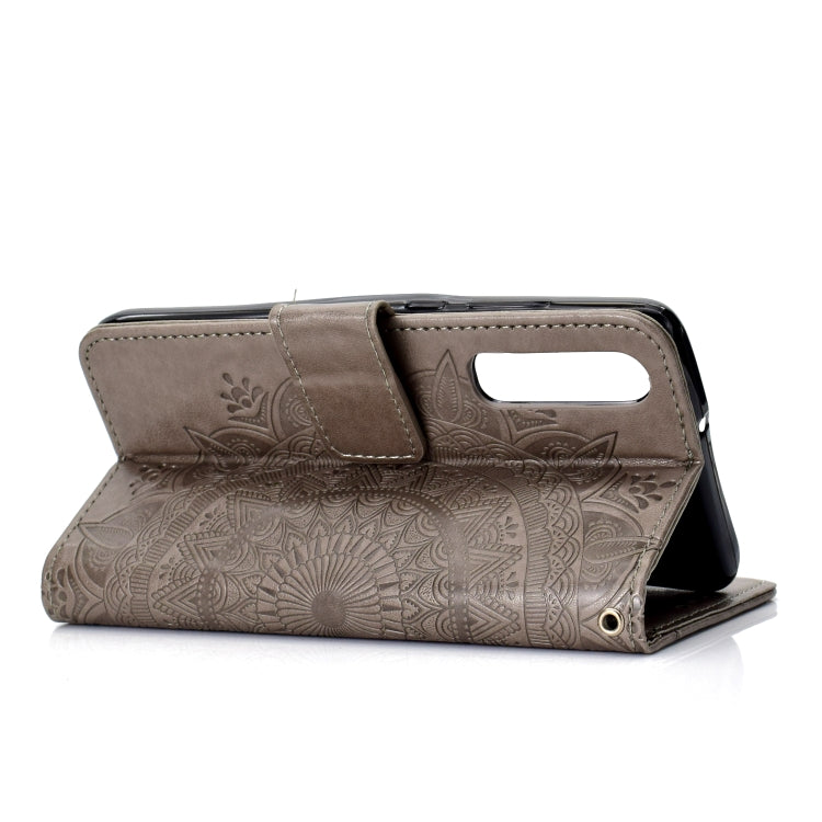 For Huawei P30 Totem Flower Embossed Horizontal Flip TPU + PU Leather Case with Holder & Card Slots & Wallet