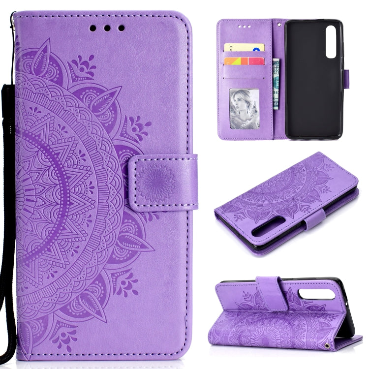 For Huawei P30 Totem Flower Embossed Horizontal Flip TPU + PU Leather Case with Holder & Card Slots & Wallet