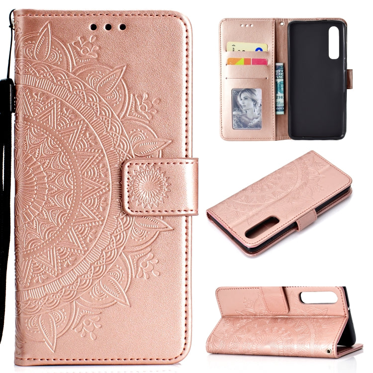 For Huawei P30 Totem Flower Embossed Horizontal Flip TPU + PU Leather Case with Holder & Card Slots & Wallet
