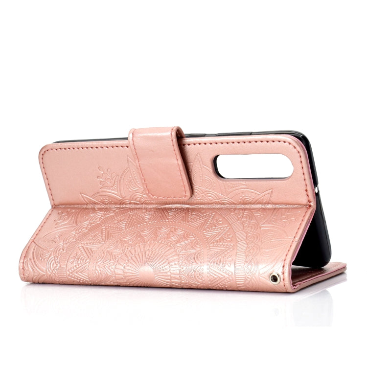 For Huawei P30 Totem Flower Embossed Horizontal Flip TPU + PU Leather Case with Holder & Card Slots & Wallet