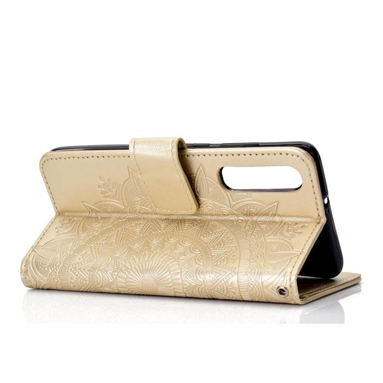 For Huawei P30 Totem Flower Embossed Horizontal Flip TPU + PU Leather Case with Holder & Card Slots & Wallet