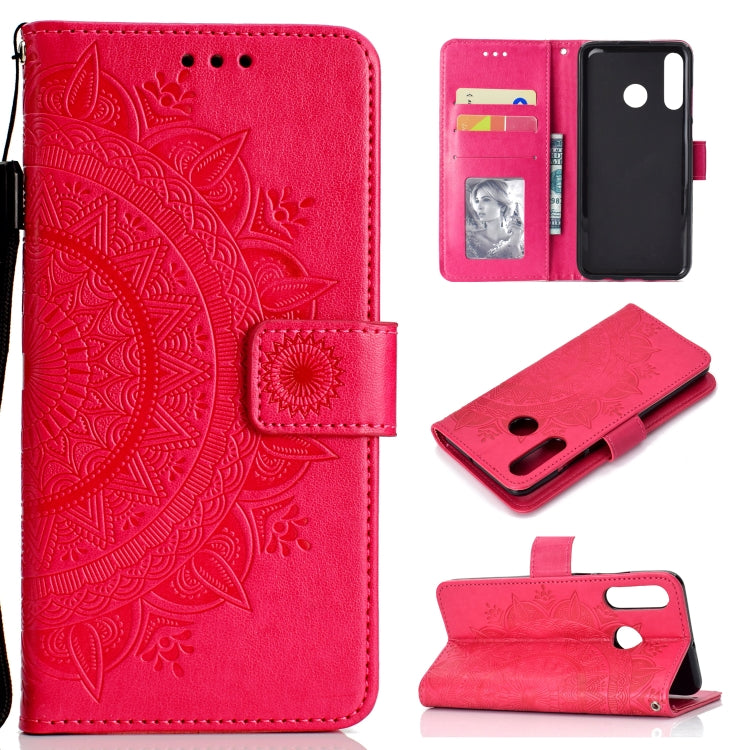 For Huawei P30 Lite Totem Flower Embossed Horizontal Flip TPU + PU Leather Case with Holder & Card Slots & Wallet