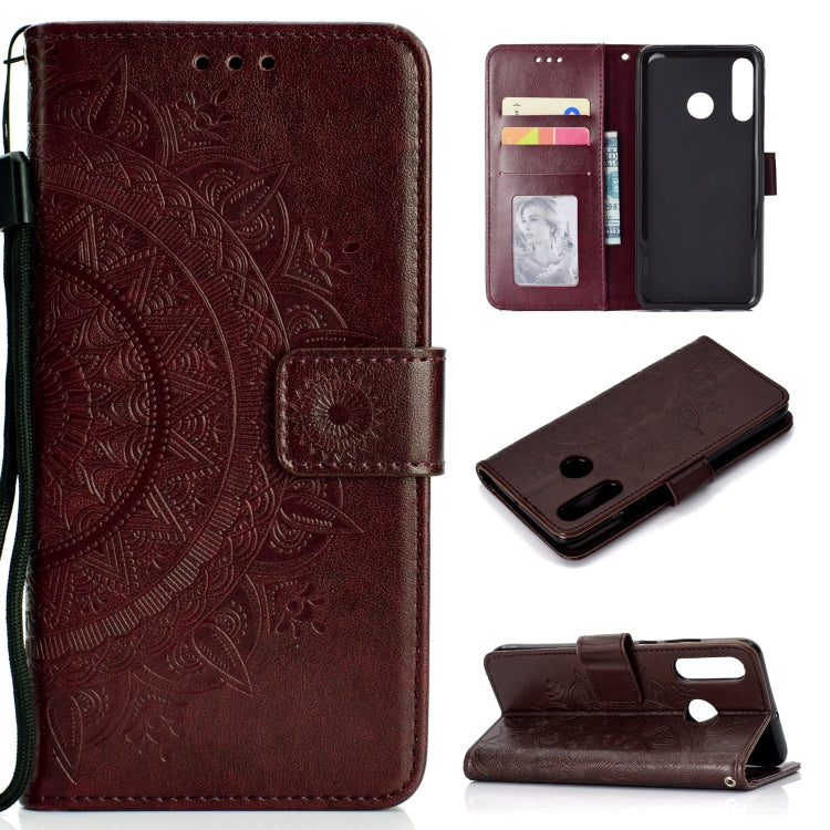 For Huawei P30 Lite Totem Flower Embossed Horizontal Flip TPU + PU Leather Case with Holder & Card Slots & Wallet