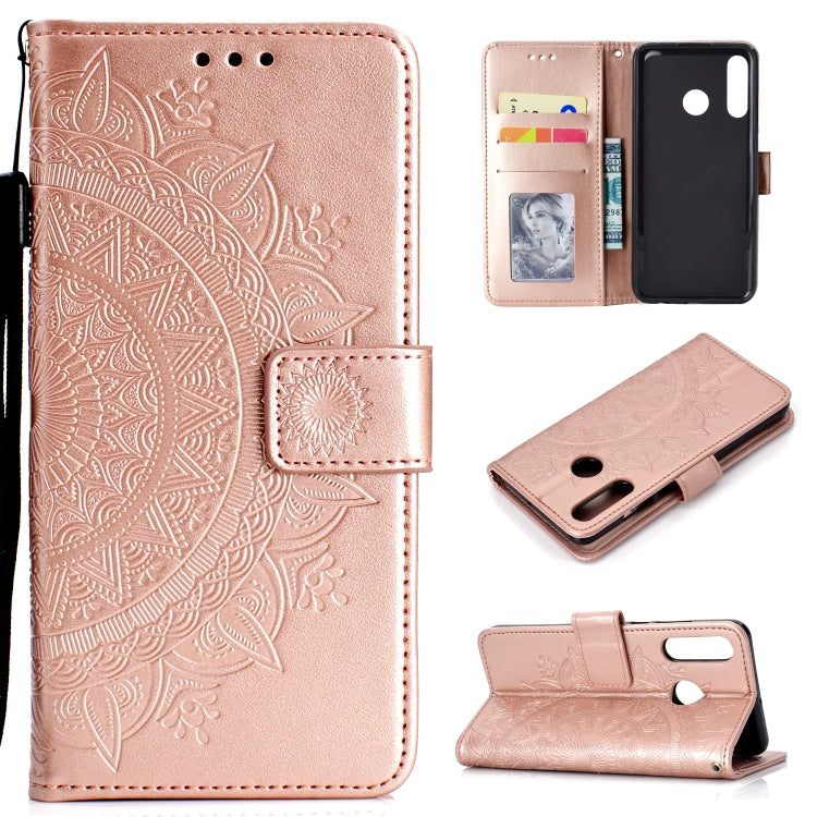 For Huawei P30 Lite Totem Flower Embossed Horizontal Flip TPU + PU Leather Case with Holder & Card Slots & Wallet
