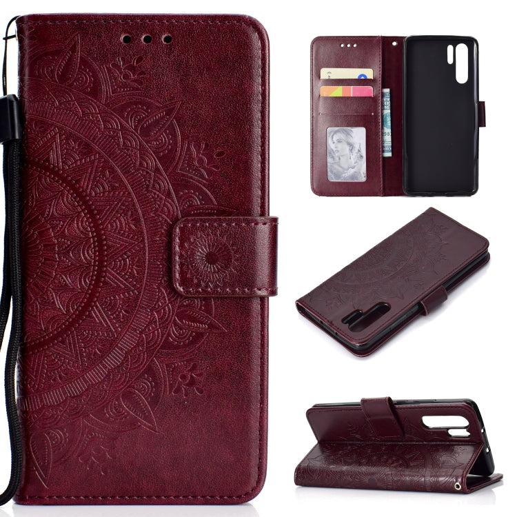 For Huawei P30 Pro Totem Flower Embossed Horizontal Flip TPU + PU Leather Case with Holder & Card Slots & Wallet