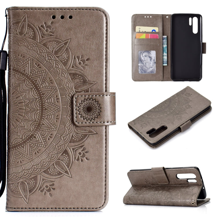 For Huawei P30 Pro Totem Flower Embossed Horizontal Flip TPU + PU Leather Case with Holder & Card Slots & Wallet