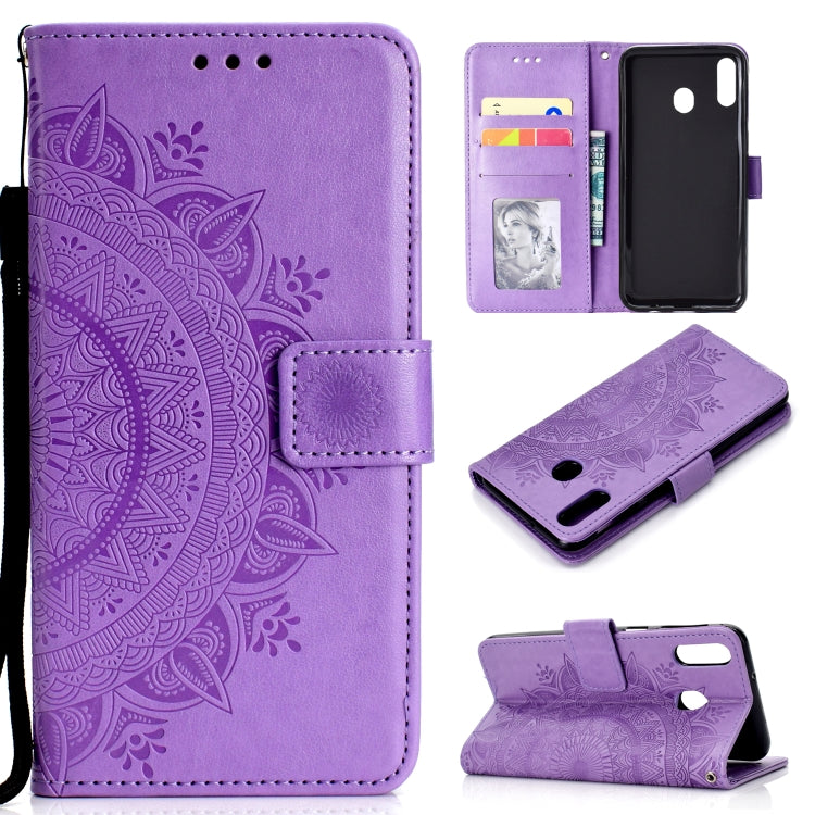 For Huawei P40 Lite E / Y7p Totem Flower Embossed Horizontal Flip TPU + PU Leather Case with Holder & Card Slots & Wallet