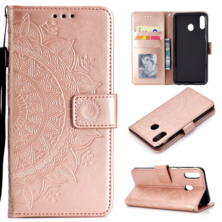For Huawei P40 Lite E / Y7p Totem Flower Embossed Horizontal Flip TPU + PU Leather Case with Holder & Card Slots & Wallet