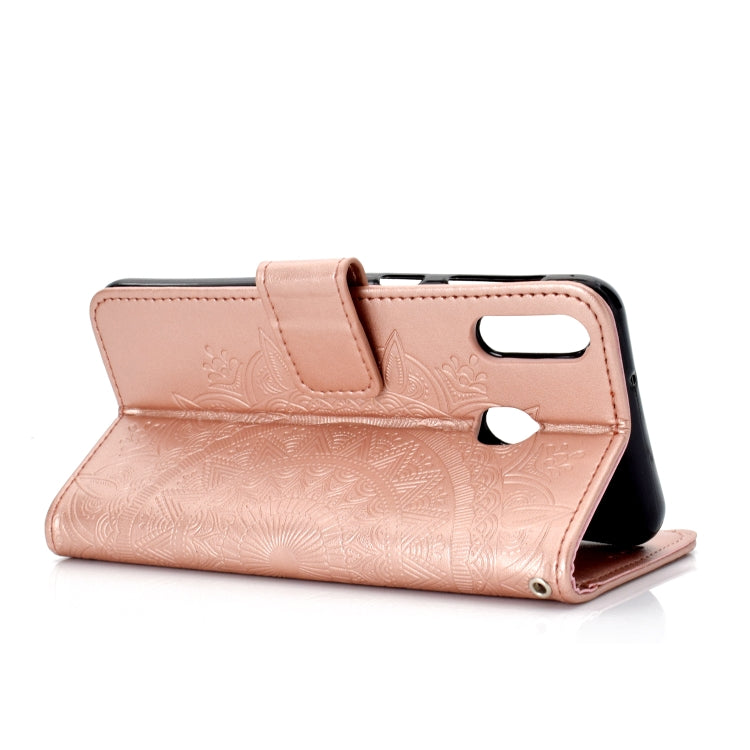 For Huawei P40 Lite E / Y7p Totem Flower Embossed Horizontal Flip TPU + PU Leather Case with Holder & Card Slots & Wallet