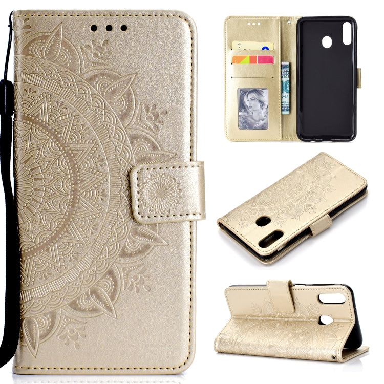 For Huawei P40 Lite E / Y7p Totem Flower Embossed Horizontal Flip TPU + PU Leather Case with Holder & Card Slots & Wallet