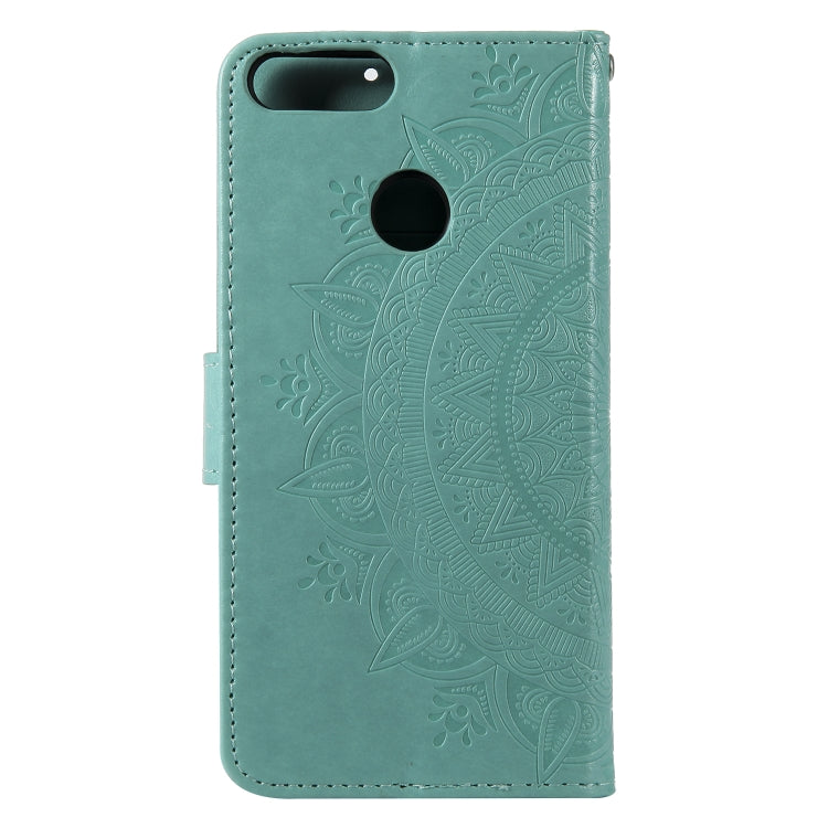 For Huawei P smart Totem Flower Embossed Horizontal Flip TPU + PU Leather Case with Holder & Card Slots & Wallet
