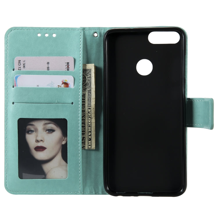 For Huawei P smart Totem Flower Embossed Horizontal Flip TPU + PU Leather Case with Holder & Card Slots & Wallet