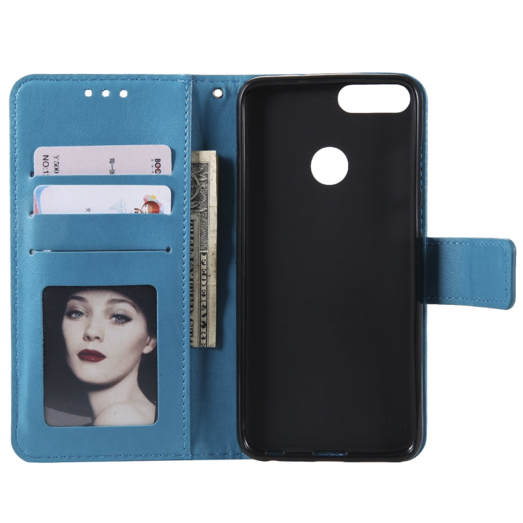 For Huawei P smart Totem Flower Embossed Horizontal Flip TPU + PU Leather Case with Holder & Card Slots & Wallet