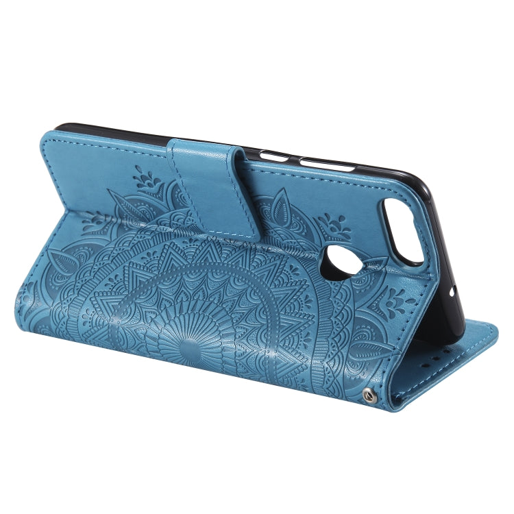 For Huawei P smart Totem Flower Embossed Horizontal Flip TPU + PU Leather Case with Holder & Card Slots & Wallet