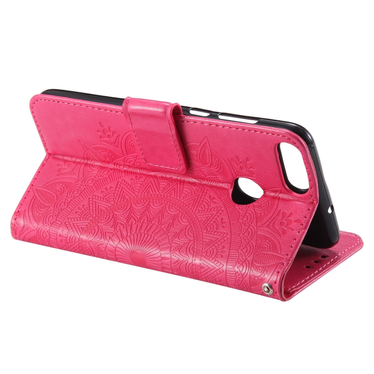 For Huawei P smart Totem Flower Embossed Horizontal Flip TPU + PU Leather Case with Holder & Card Slots & Wallet