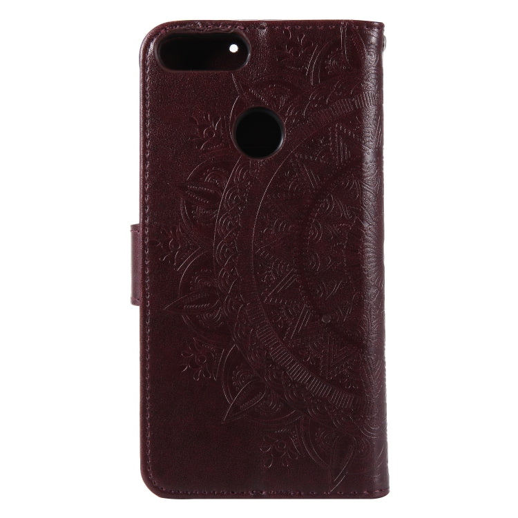 For Huawei P smart Totem Flower Embossed Horizontal Flip TPU + PU Leather Case with Holder & Card Slots & Wallet