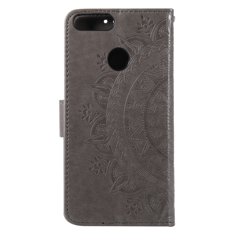 For Huawei P smart Totem Flower Embossed Horizontal Flip TPU + PU Leather Case with Holder & Card Slots & Wallet