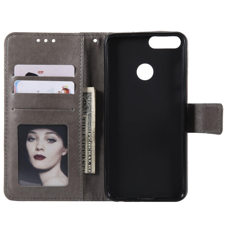 For Huawei P smart Totem Flower Embossed Horizontal Flip TPU + PU Leather Case with Holder & Card Slots & Wallet