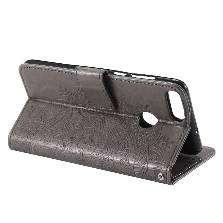 For Huawei P smart Totem Flower Embossed Horizontal Flip TPU + PU Leather Case with Holder & Card Slots & Wallet