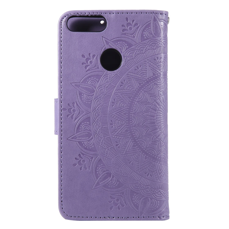 For Huawei P smart Totem Flower Embossed Horizontal Flip TPU + PU Leather Case with Holder & Card Slots & Wallet