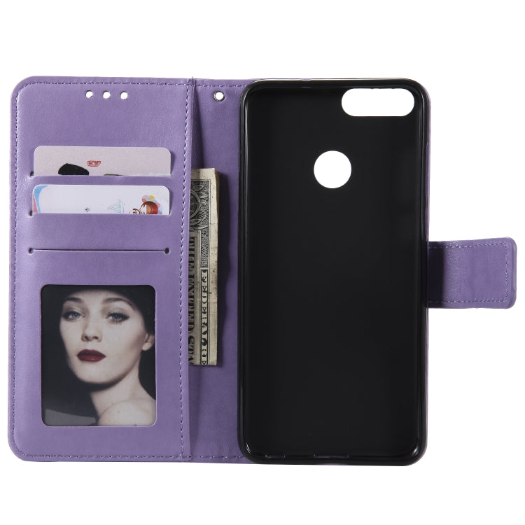 For Huawei P smart Totem Flower Embossed Horizontal Flip TPU + PU Leather Case with Holder & Card Slots & Wallet