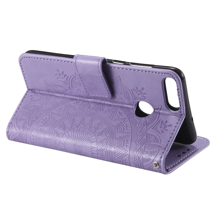For Huawei P smart Totem Flower Embossed Horizontal Flip TPU + PU Leather Case with Holder & Card Slots & Wallet