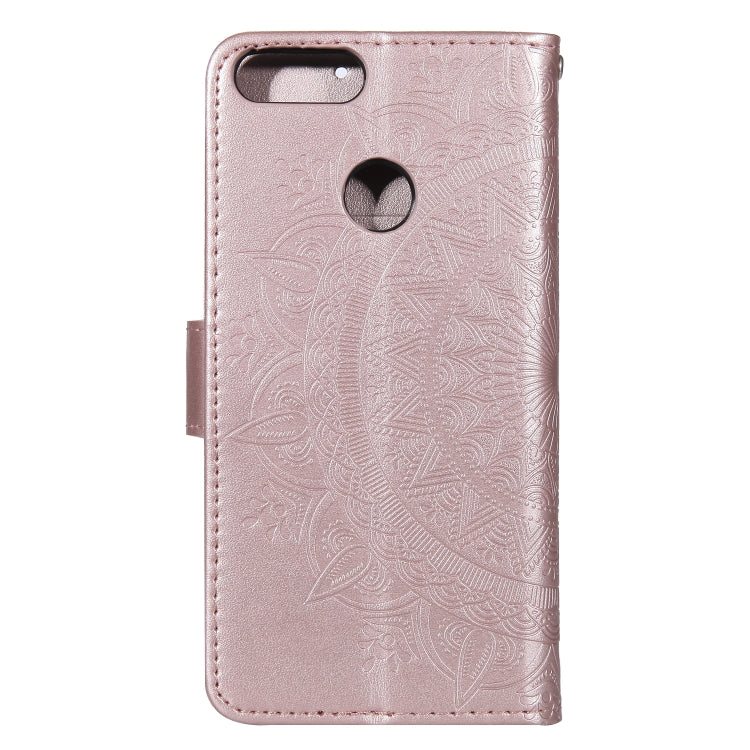 For Huawei P smart Totem Flower Embossed Horizontal Flip TPU + PU Leather Case with Holder & Card Slots & Wallet