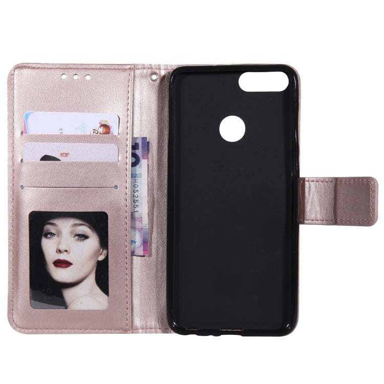 For Huawei P smart Totem Flower Embossed Horizontal Flip TPU + PU Leather Case with Holder & Card Slots & Wallet