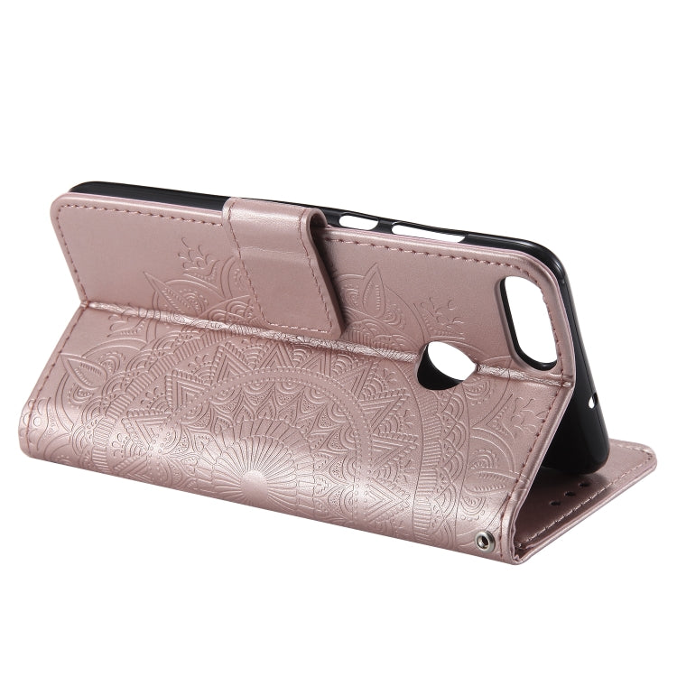 For Huawei P smart Totem Flower Embossed Horizontal Flip TPU + PU Leather Case with Holder & Card Slots & Wallet