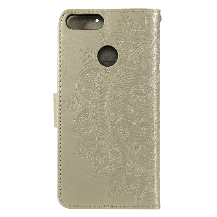 For Huawei P smart Totem Flower Embossed Horizontal Flip TPU + PU Leather Case with Holder & Card Slots & Wallet