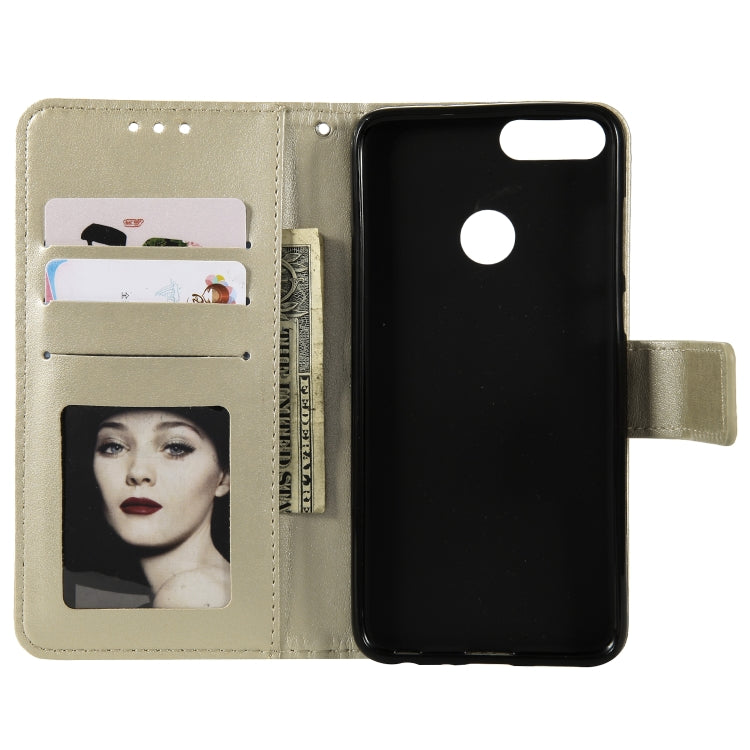 For Huawei P smart Totem Flower Embossed Horizontal Flip TPU + PU Leather Case with Holder & Card Slots & Wallet