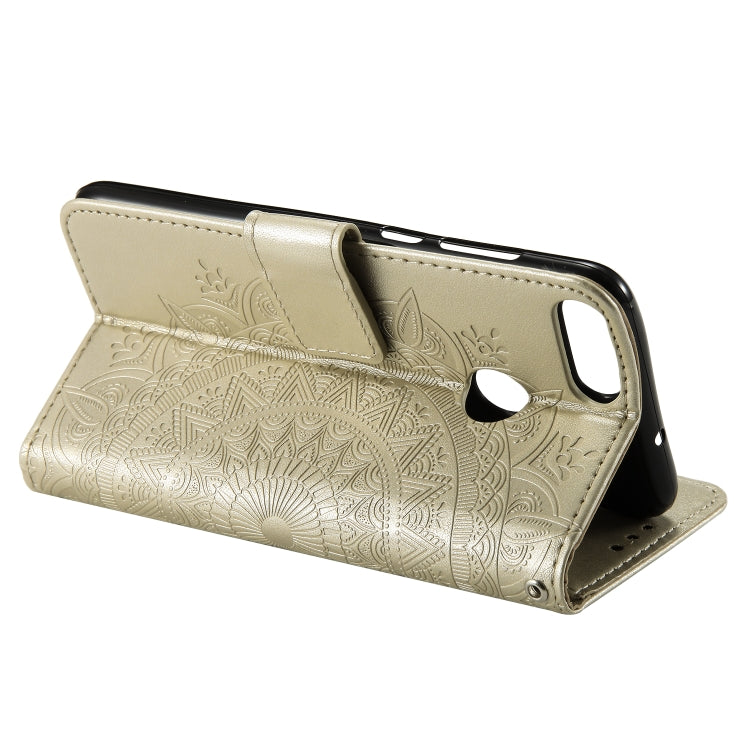 For Huawei P smart Totem Flower Embossed Horizontal Flip TPU + PU Leather Case with Holder & Card Slots & Wallet