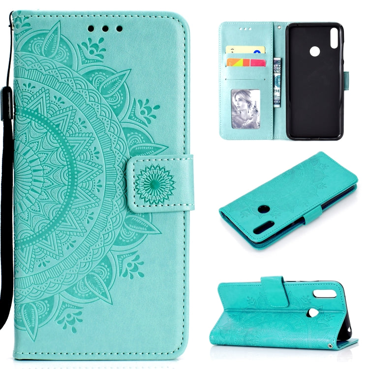For Huawei Y7 (2019) Totem Flower Embossed Horizontal Flip TPU + PU Leather Case with Holder & Card Slots & Wallet