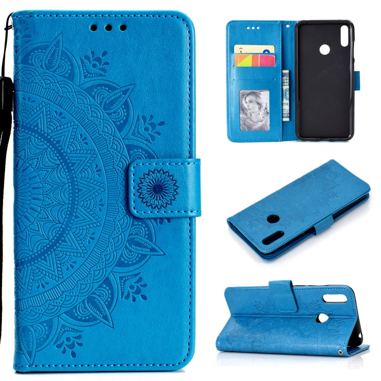 For Huawei Y7 (2019) Totem Flower Embossed Horizontal Flip TPU + PU Leather Case with Holder & Card Slots & Wallet