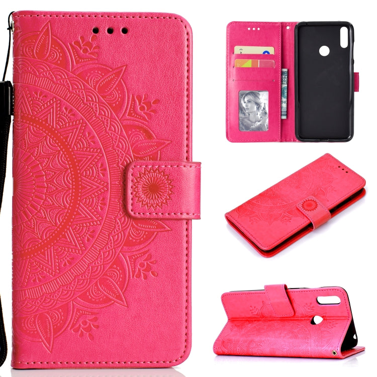 For Huawei Y7 (2019) Totem Flower Embossed Horizontal Flip TPU + PU Leather Case with Holder & Card Slots & Wallet