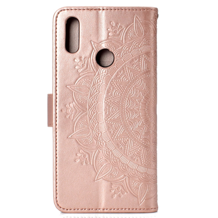 For Huawei Y7 (2019) Totem Flower Embossed Horizontal Flip TPU + PU Leather Case with Holder & Card Slots & Wallet