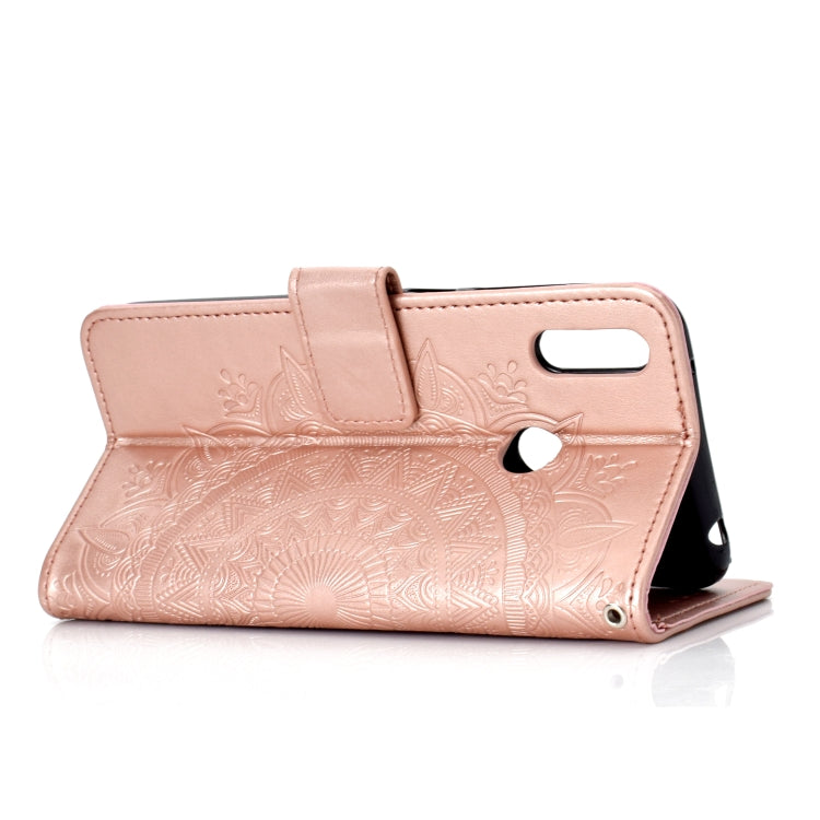For Huawei Y7 (2019) Totem Flower Embossed Horizontal Flip TPU + PU Leather Case with Holder & Card Slots & Wallet