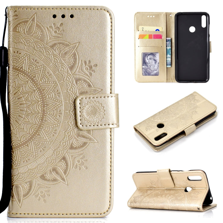 For Huawei Y7 (2019) Totem Flower Embossed Horizontal Flip TPU + PU Leather Case with Holder & Card Slots & Wallet