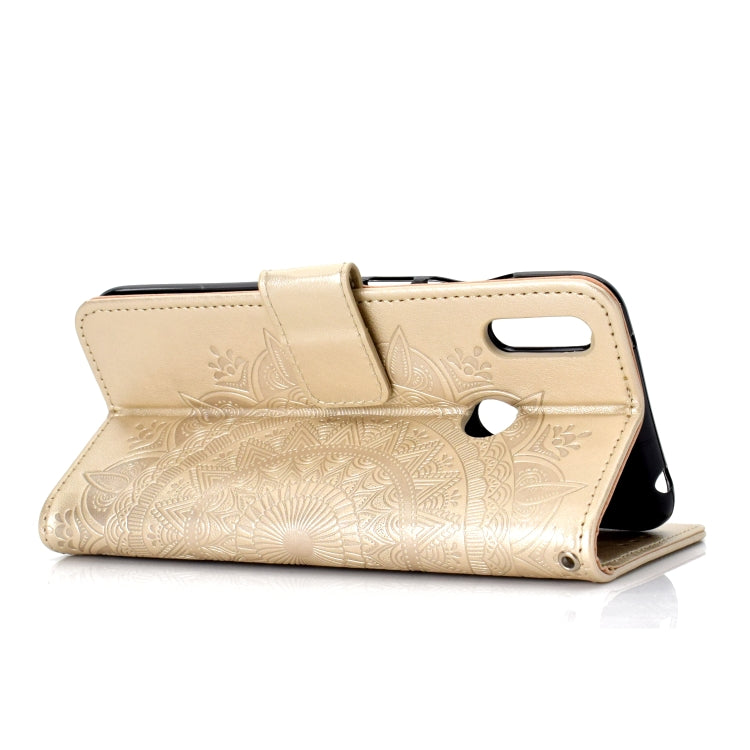 For Huawei Y7 (2019) Totem Flower Embossed Horizontal Flip TPU + PU Leather Case with Holder & Card Slots & Wallet