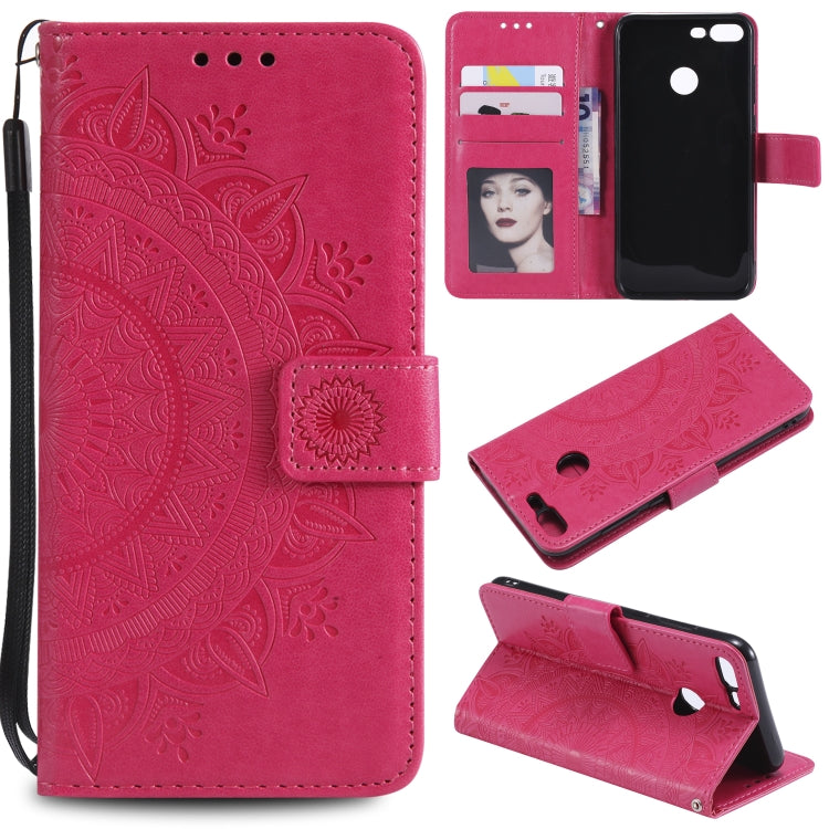 For Huawei Honor 9 Lite Totem Flower Embossed Horizontal Flip TPU + PU Leather Case with Holder & Card Slots & Wallet